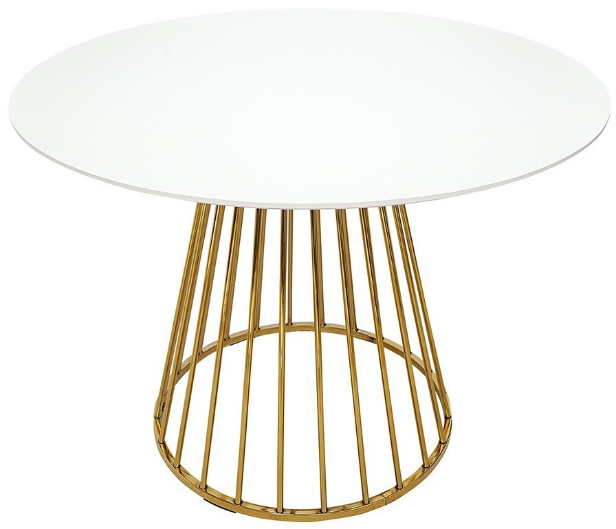 Стол обеденный tyra, D110 см, белый/золотой (75790)