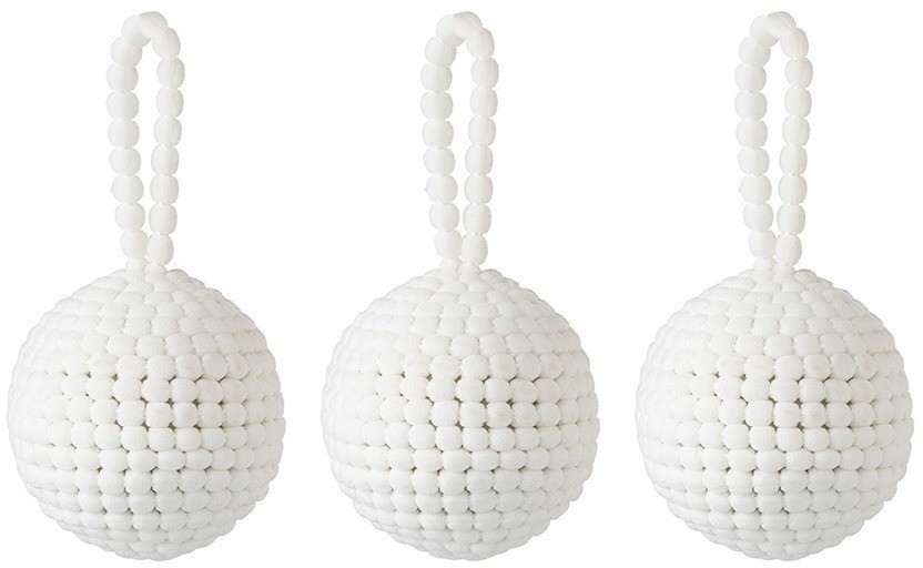 Набор ёлочных украшений fluffy white из коллекции new year essential, 3 шт. (78333)