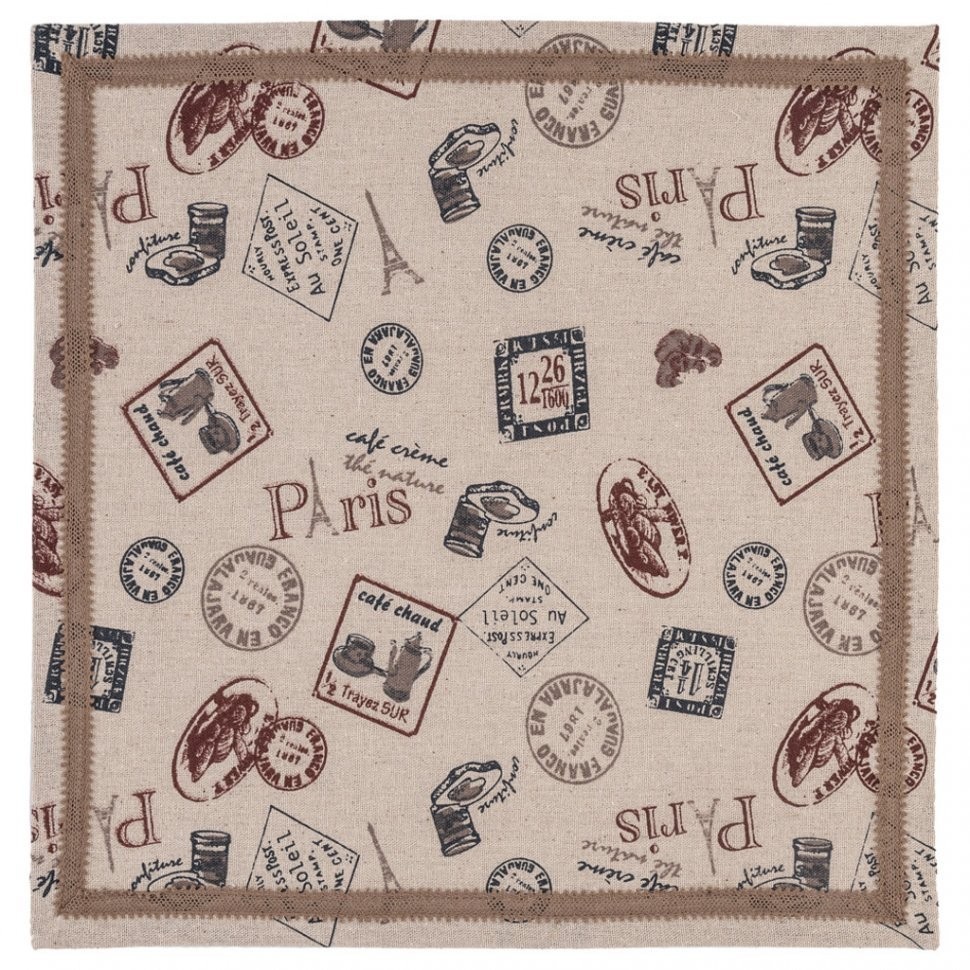 Набор салфеток из 4-х шт "рататуй",40х40см, 100% х\б, бежевый SANTALINO (850-454-11)