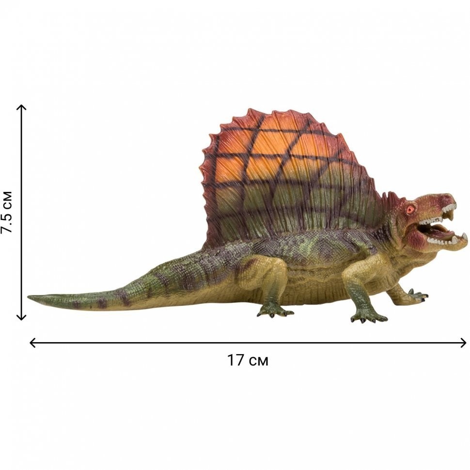 Динозавры и драконы для детей серии "Мир динозавров": птеродактиль, паразауролоф, троодон, кентрозавр, диментродон (набор фигурок из 6 предметов) (MM206-024)