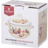 Кастрюля agness эмалированная с эмал.крышкой серия "снегири", 1.5 л, 16*10 см (934-730)