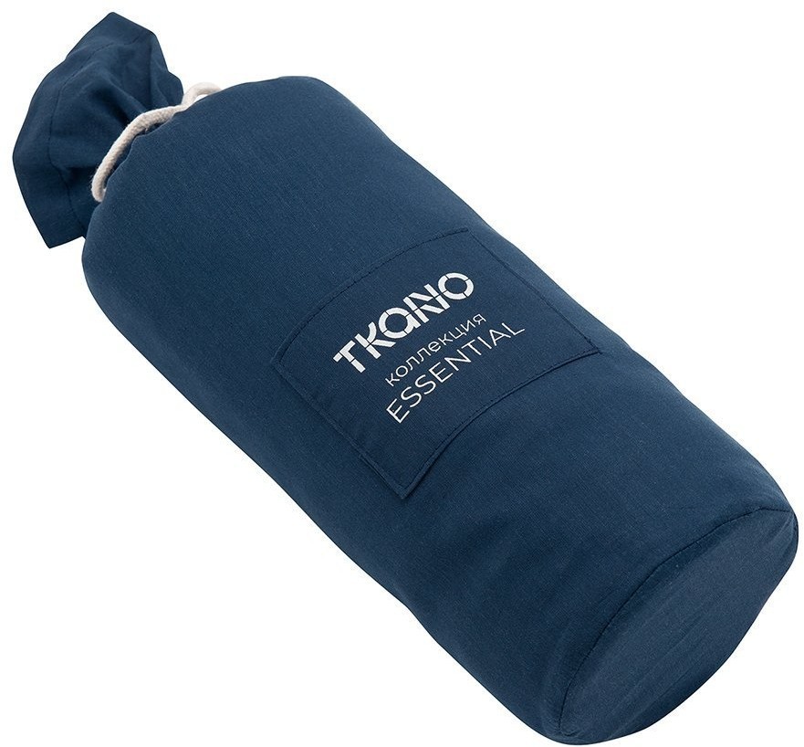 Комплект постельного белья темно-синего цвета с контрастным кантом из коллекции essential, 150х200 см (73724)