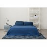 Комплект постельного белья темно-синего цвета с контрастным кантом из коллекции essential, 150х200 см (73724)
