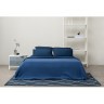 Комплект постельного белья темно-синего цвета с контрастным кантом из коллекции essential, 150х200 см (73724)
