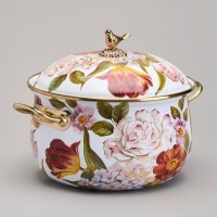 Кастрюля agness эмалированная с крышкой, серия фландрия, 2,8л, диа.18см (950-592)