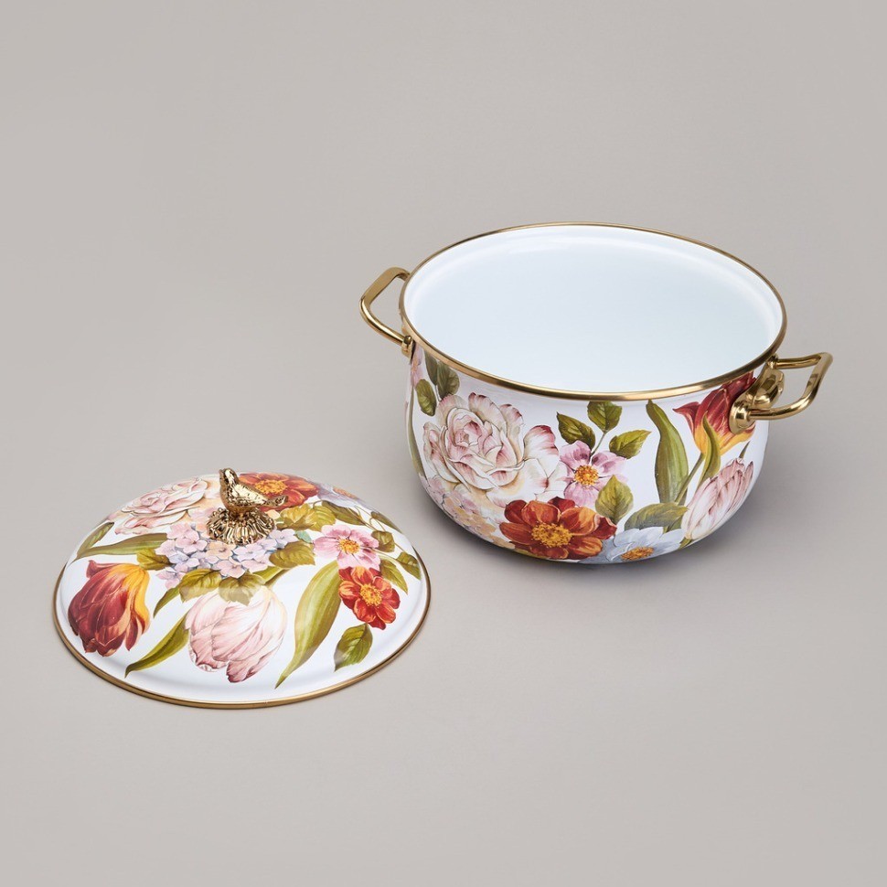 Кастрюля agness эмалированная с крышкой, серия фландрия, 2,8л, диа.18см (950-592)