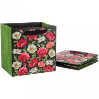 Комплект бумажных пакетов из 4 шт. &quot;маки&quot; 20*20*15 см Lefard (521-225)