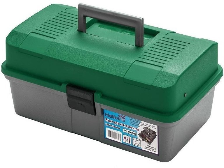 Ящик для инструментов Helios двухполочный зеленый (70143)