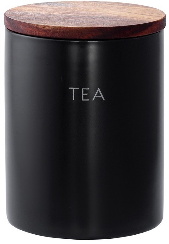 Банка керамическая для хранения чая, 650 мл, черная (78752)