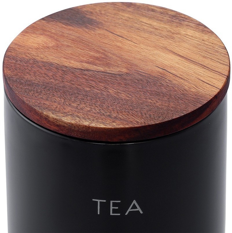 Банка керамическая для хранения чая, 650 мл, черная (78752)