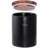 Банка керамическая для хранения чая, 650 мл, черная (78752)