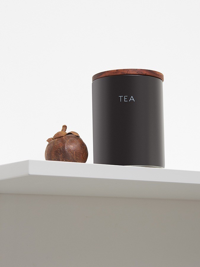 Банка керамическая для хранения чая, 650 мл, черная (78752)