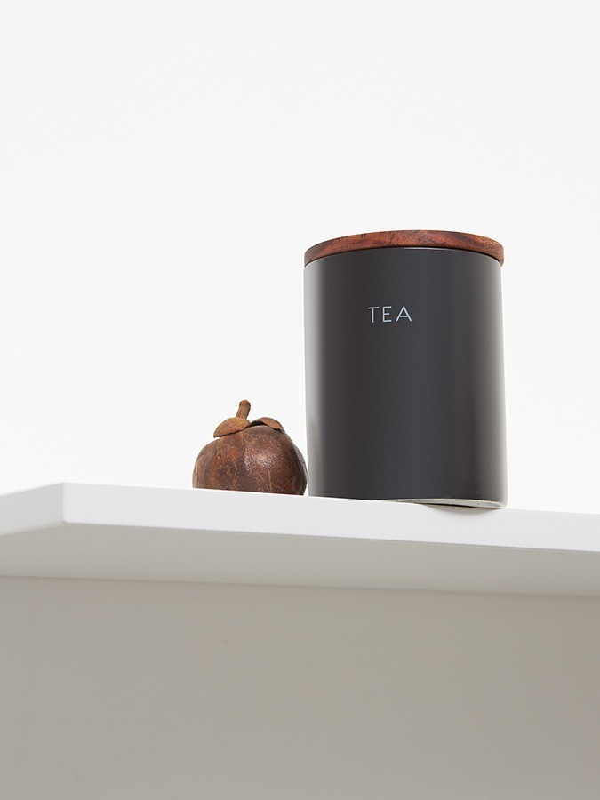 Банка керамическая для хранения чая, 650 мл, черная (78752)