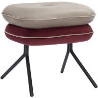 Пуф pea, велюр, бежевый/бордовый (76126)