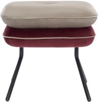 Пуф pea, велюр, бежевый/бордовый (76126)