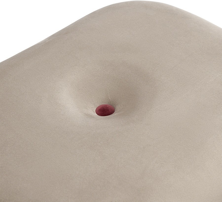 Пуф pea, велюр, бежевый/бордовый (76126)