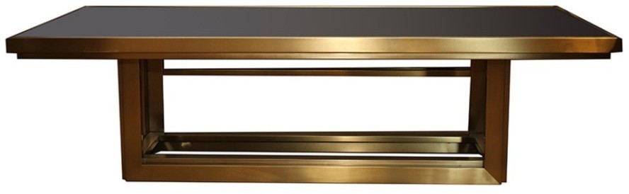 Стол кофейный Z0267, стекло, нержавеющая сталь, black/matte gold, ROOMERS FURNITURE