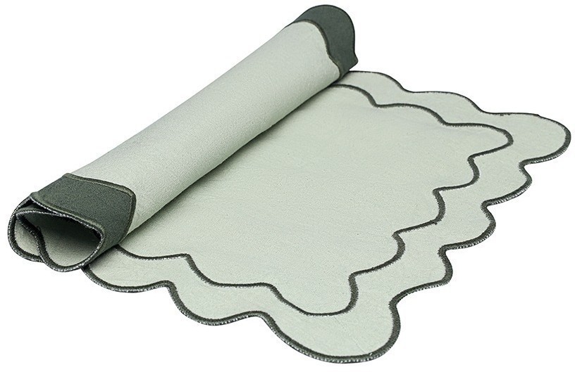 Салфетка под приборы с контрастным кантом зеленого цвета из коллекции trendy ruffles, 35х45 см (78893)