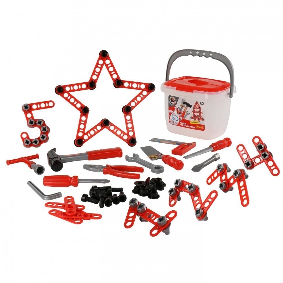 Набор инструментов "Смешарики" - "Пин код" (132 элемента) (в ведёрке) (70586_PLS)