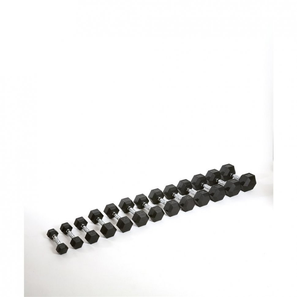 Гантель гексагональная DB-301 16 кг, обрезиненная, черный (1484600)