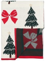Плед из хлопка с новогодним рисунком christmas bows из коллекции new year essential, 130x180 см (79341)