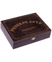 Лото 274-18, бочонок деревянный, в деревянной шкатулке, темно-коричневый (499290)