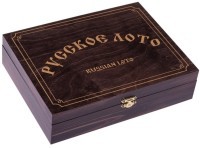 Лото 274-18, бочонок деревянный, в деревянной шкатулке, темно-коричневый (499290)