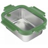 Ланч-бокс стальной со стеклянной крышкой, 1,2 л, зеленый (75159)