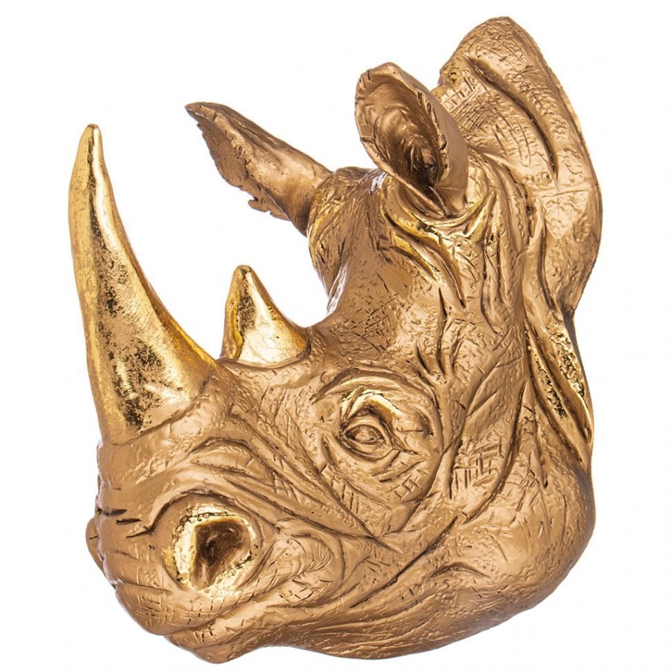 Панно "голова носорога" н- 45 см  цвет: бронза с позолотой Lefard (169-849)
