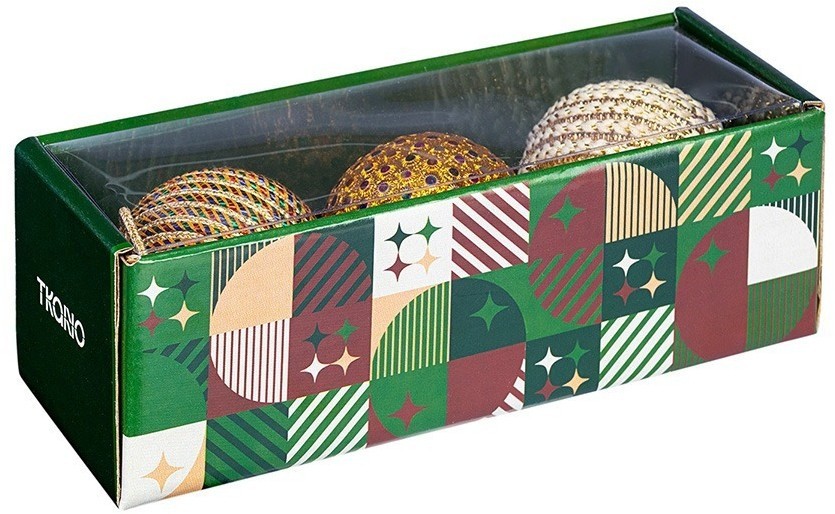 Набор ёлочных украшений disco balls из коллекции new year essential, 3 шт. (78332)