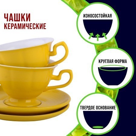 Чайный сервиз на 2 персоны 4 предмета 200 мл LORAINE (26554-5)