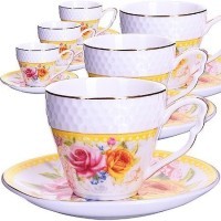 Кофейный сервиз&quot;Розы&quot;12пр,90мл,костяной фарфор LR(х16) &quot; (25787)