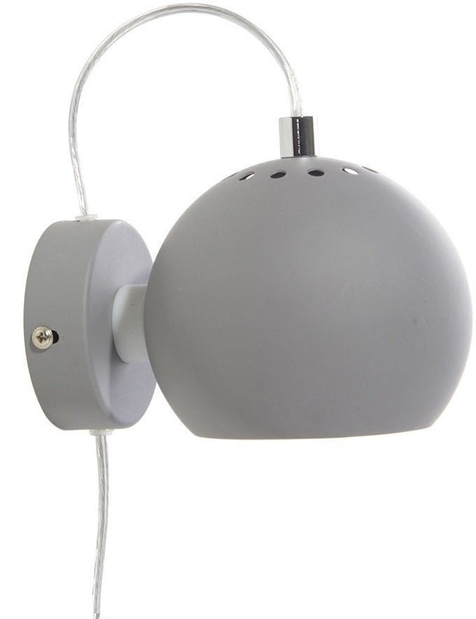 Лампа настенная ball, D12 см, светло-серая матовая (67861)