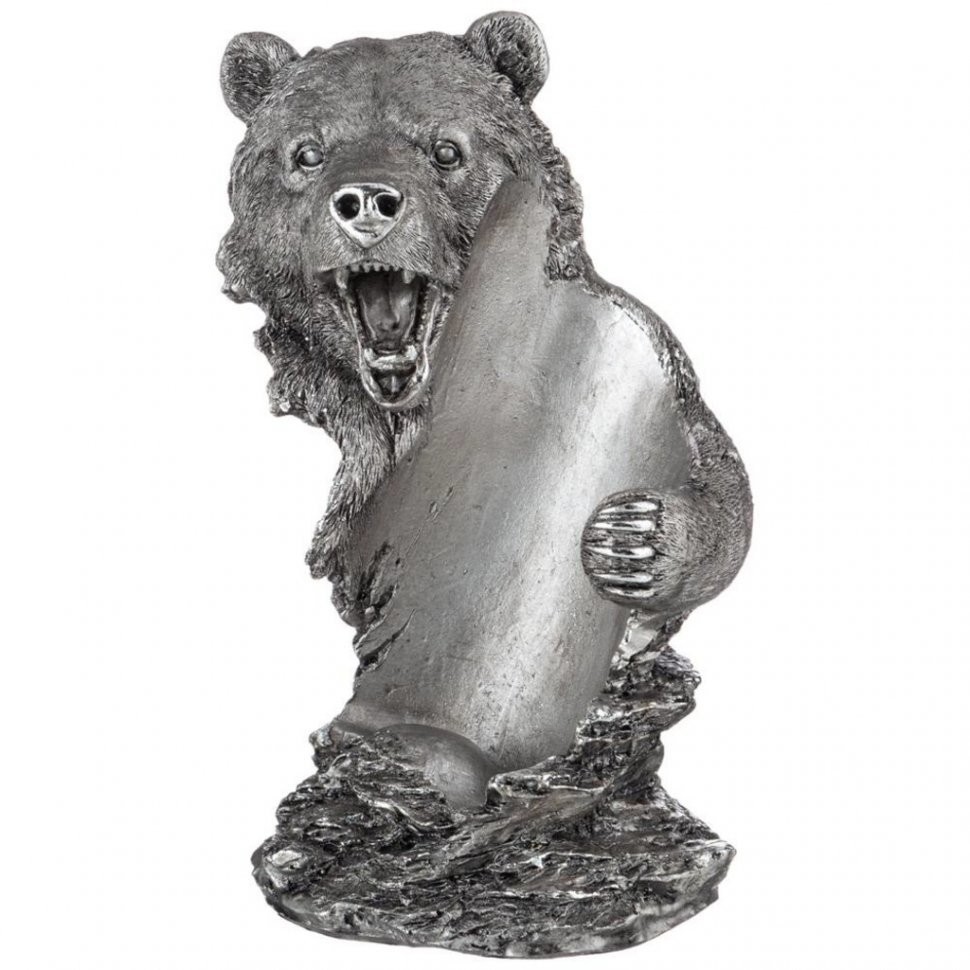 Подставка под бутылку "медведь" 16*14*26 см цвет: сталь ИП Шихмурадов (169-415)