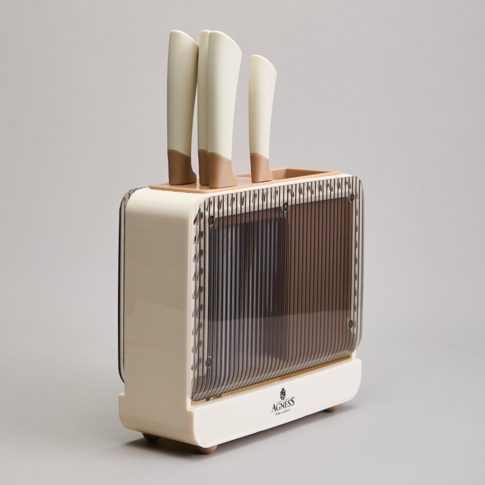 Набор ножей agness  на пластиковой подставке, 6 предметов (911-780)