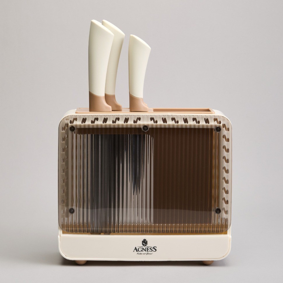 Набор ножей agness  на пластиковой подставке, 6 предметов (911-780)