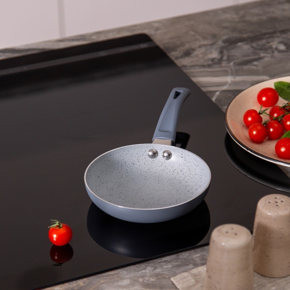 Сковорода порц. agness "black marble" с ант.мрам. покр. 14*3 см без уп. (906-257)