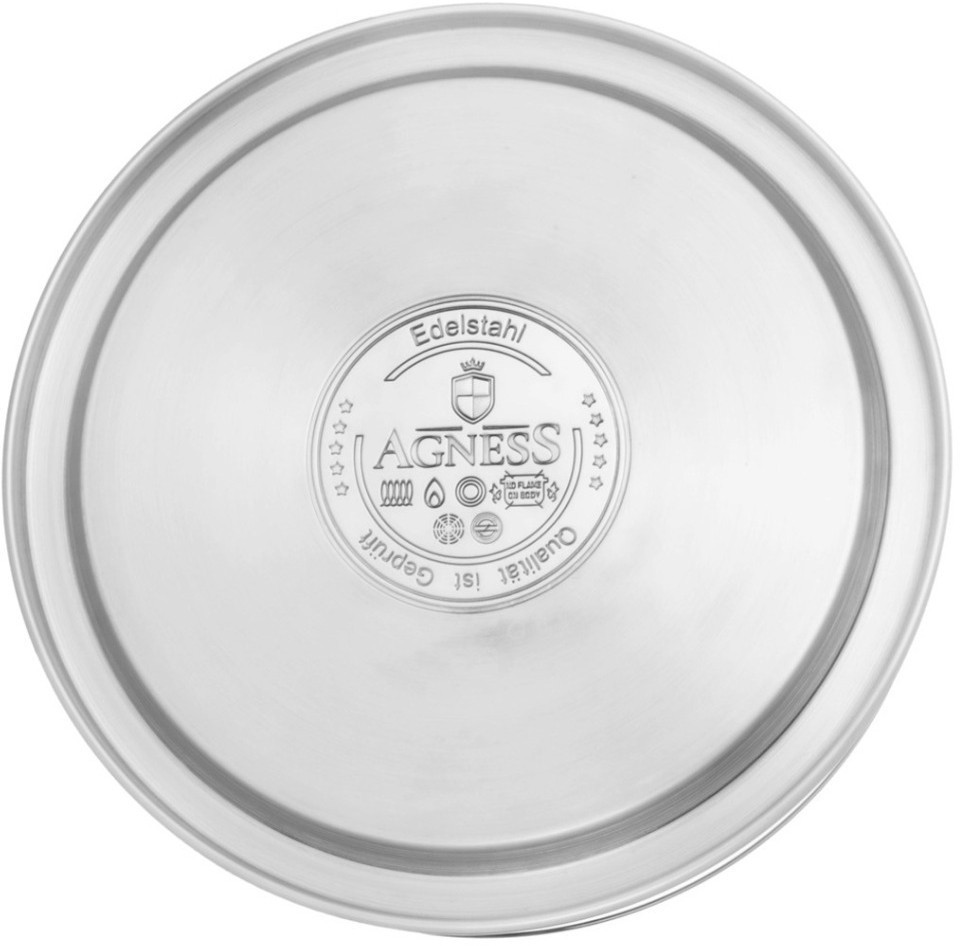 Чайник agness со свистком 2,7л, термоаккумулирующее дно, индукция (914-302)