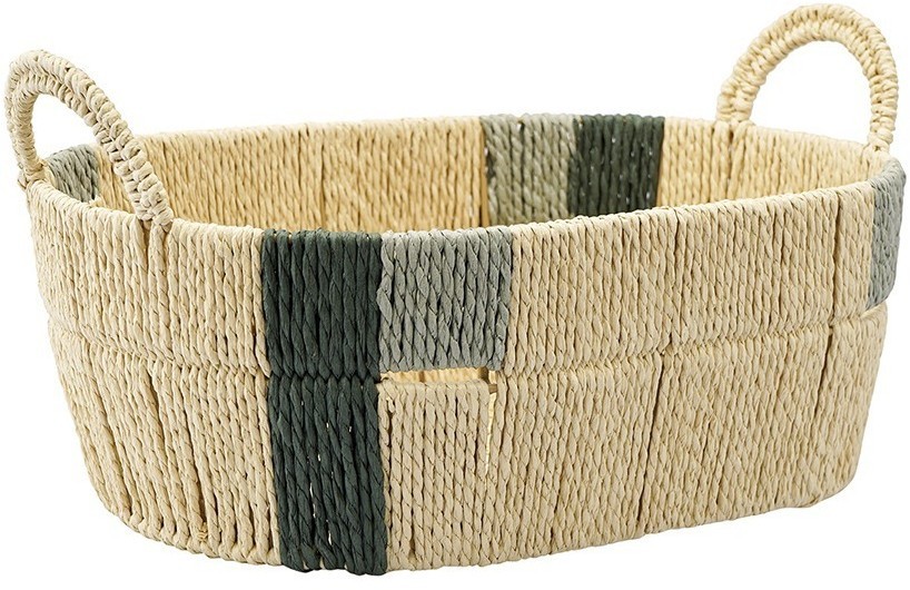Корзина плетеная овальная bodhran sage из коллекции ethnic, размер l (77234)
