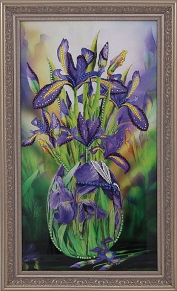 Картина Цветы Ирисы с кристаллами Swarovski (1863)