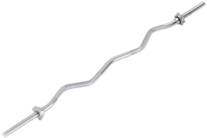 Гриф для штанги Starfit BB-101 EZ-образный, d=25 мм, металл, с металлическими замками, хром, 120 см (2103499)