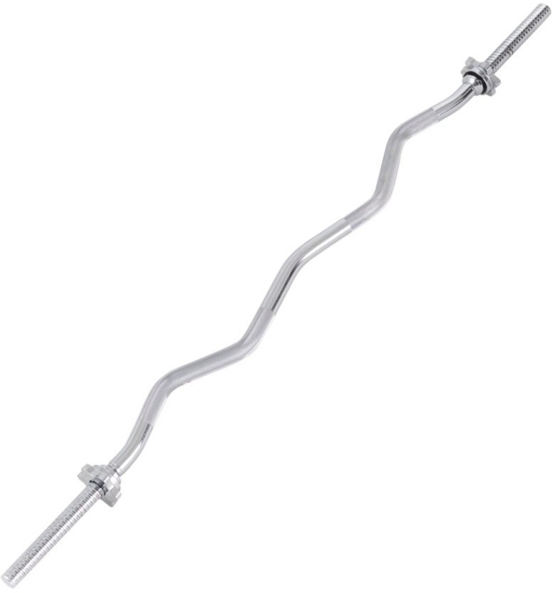 Гриф для штанги Starfit BB-101 EZ-образный, d=25 мм, металл, с металлическими замками, хром, 120 см (2103499)