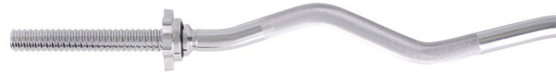 Гриф для штанги Starfit BB-101 EZ-образный, d=25 мм, металл, с металлическими замками, хром, 120 см (2103499)
