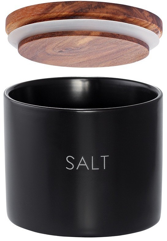 Банка керамическая для хранения соли, 400 мл, черная (78751)