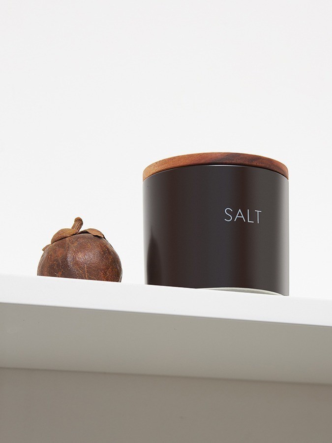 Банка керамическая для хранения соли, 400 мл, черная (78751)