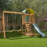 Детский игровой комплекс для дачи (качели, горка, песочница, лестница, 2 этажа) (F26415E_KE)