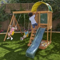 Детский игровой комплекс для дачи (качели, горка, песочница, лестница, 2 этажа) (F26415E_KE)