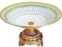 Фруктовница 29,5 см, стекло голубая (474-1)