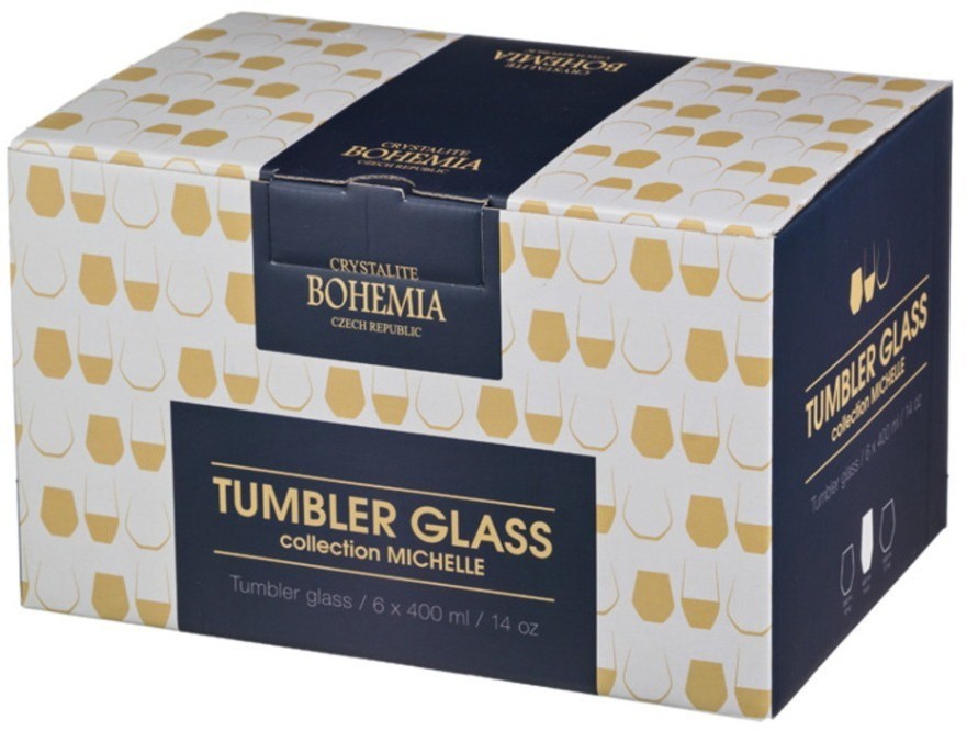 Набор стаканов для виски из 6 шт. "ализэ" 400 мл.высота=9,5 см. Crystalite Bohemia (669-001)