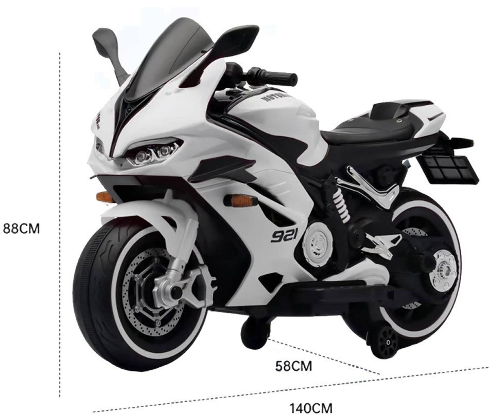 Детский электромотоцикл Ducati (12V, EVA, ручка газа, спидометр) (FT-921-WHITE)